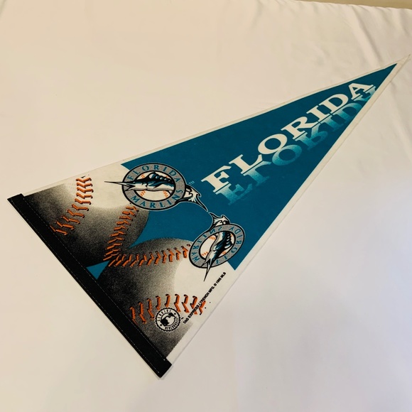 Vintage Tag Express Florida Marlins Retro Logo Baseball 30" Pennant Flag - Picture 1 of 13